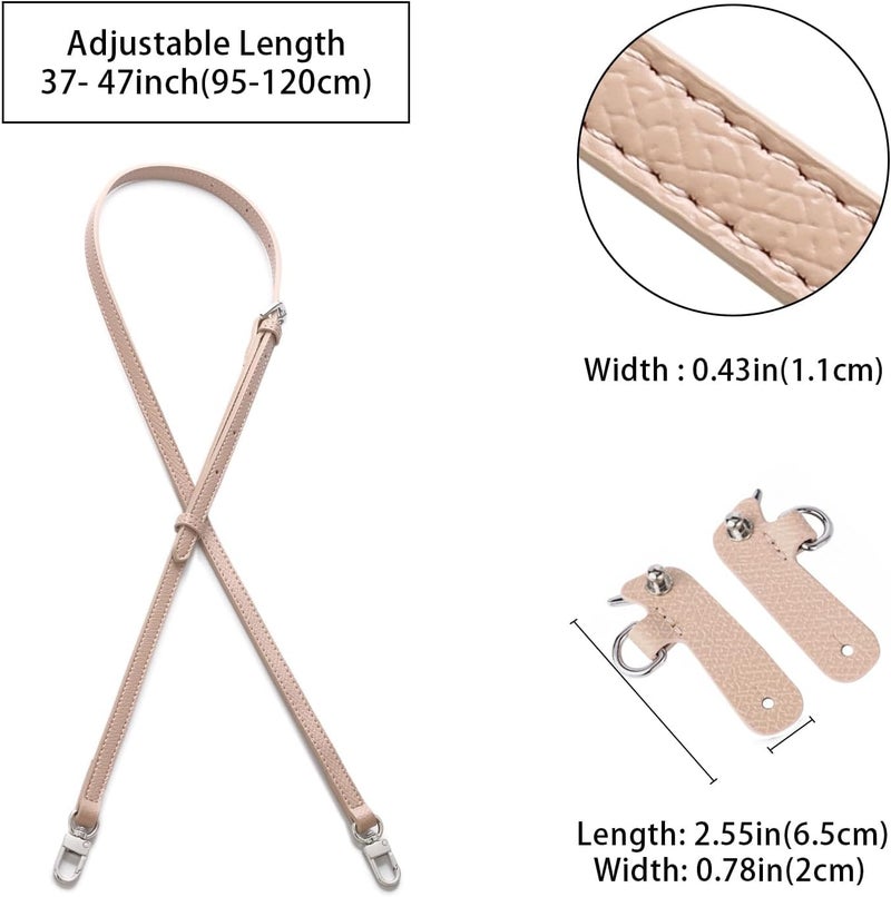 KOMHPS Purse Straps Replacement, Leather Handbag Crossbody Shoulder Strap Kit Adjustable for Mini Longcamp Tote Bag Women - Image 4